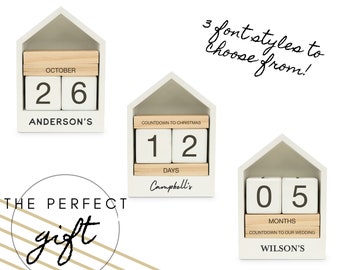 Customized Countdown Calendar - Personalized Wedding Countdown - Christmas Countdown - Due Date Countdown - Vacation Countdown - Custom Gift