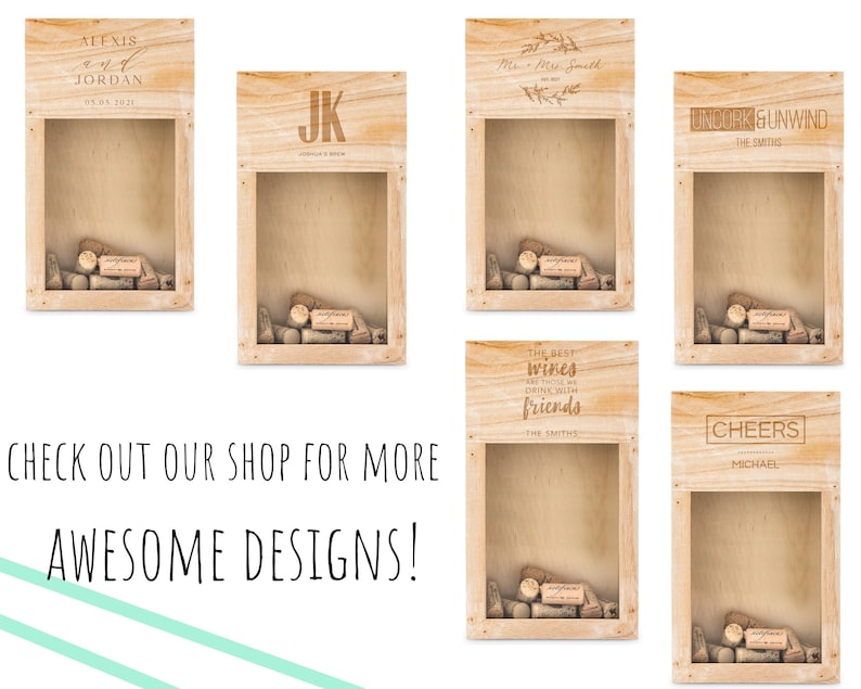 Alternative Guest Book For the Couple Wedding Guest Book Bridal Shower Unique Guest Book Cork Display Shadow Box Cheers Design
