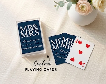 Personalized Wedding Favor - Mr and Mrs Custom Playing Cards - Personalized Playing Cards - Wedding Party Gift - Custom Deck of Cards