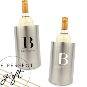 Personalized Wine Cooler - Custom Initial Wine Chiller - Unique Housewarming Gift - Birthday Wine Gift - Kitchen Decor - Quiet Luxury
