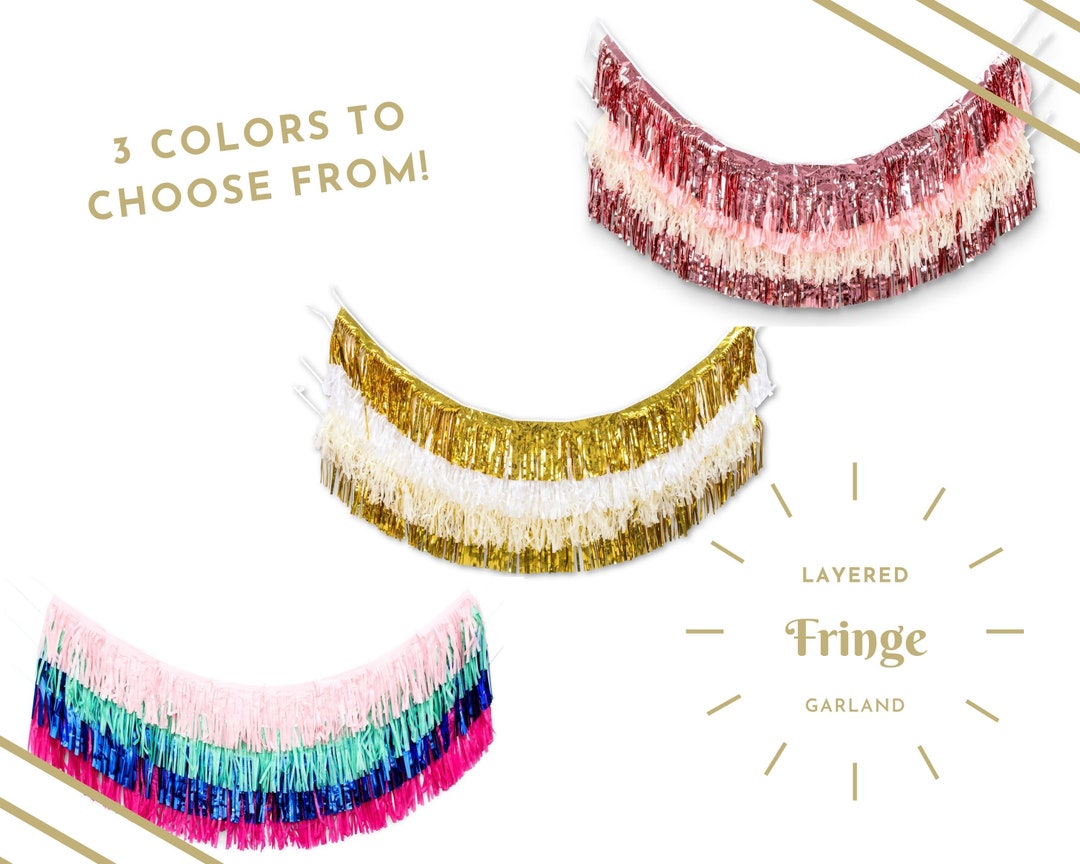 Metallic Tissue Paper Fringe Garland 3 Color Sets to Choose Etsy