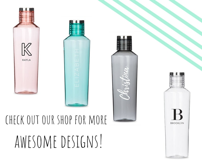 Personalized Water Bottle Custom Name Plastic Water Bottle Etsy