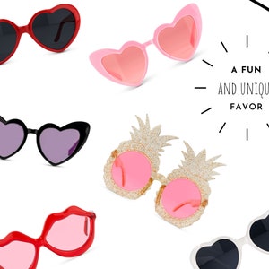 Bachelorette Party Sunglasses - Beach Bachelorette Party - Heart Sunglasses - Pineapple Sunglasses - Bridesmaid Gift - Bridesmaid Proposal
