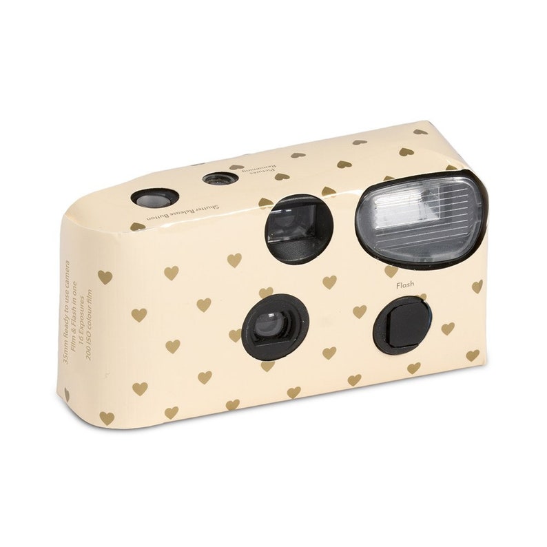Disposable Camera 5 Designs to Choose From Wedding Favor Photo Booth Prop Party Favor Single Use Camera Birthday Party Favor Mini Gold Hearts