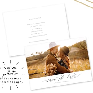 Cartes de mariage « Save the Date » 7 x 5 - mariage minimaliste, réservez la date - mariage bohème, réservez la date - modèle modifiable, réservez la carte