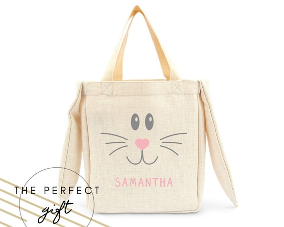 Easter Egg Hunt Basket Bag Bunny Rabbit Ear Design Reusable Gift Bag H 
