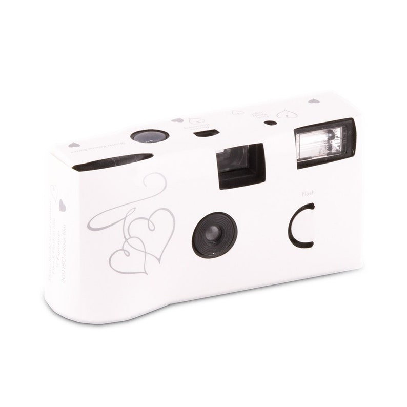 Disposable Camera 5 Designs to Choose From Wedding Favor Photo Booth Prop Party Favor Single Use Camera Birthday Party Favor Swirl Silver Heart