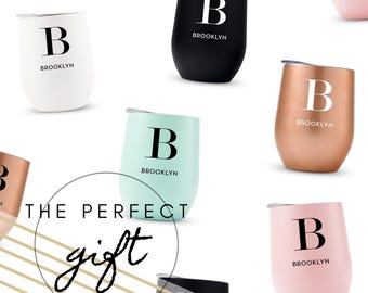 Custom Name Drink Tumbler - Personalized To-Go Mug - Wine Tumbler - Gift for Her - Mothers Day Gift - Gift for Mom - Girlfriend Gift