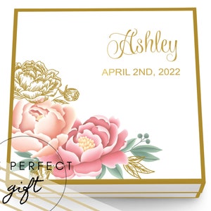 Custom Name Floral Gift Box - Magnetic Gift Box - Personalized Bridesmaid Gift Box - Bridesmaid Proposal Box - Custom Bridal Party Gift Box