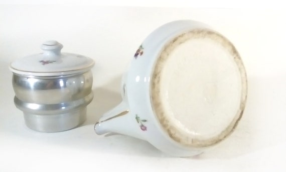 Flor blanca de porcelana de cafetera con filtro de infusor | Etsy México