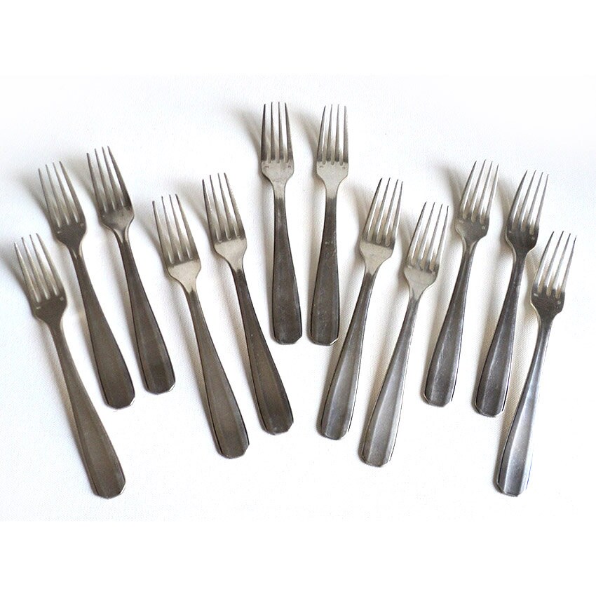Service de 12 Fourchettes Anciennes Plaquées Argent