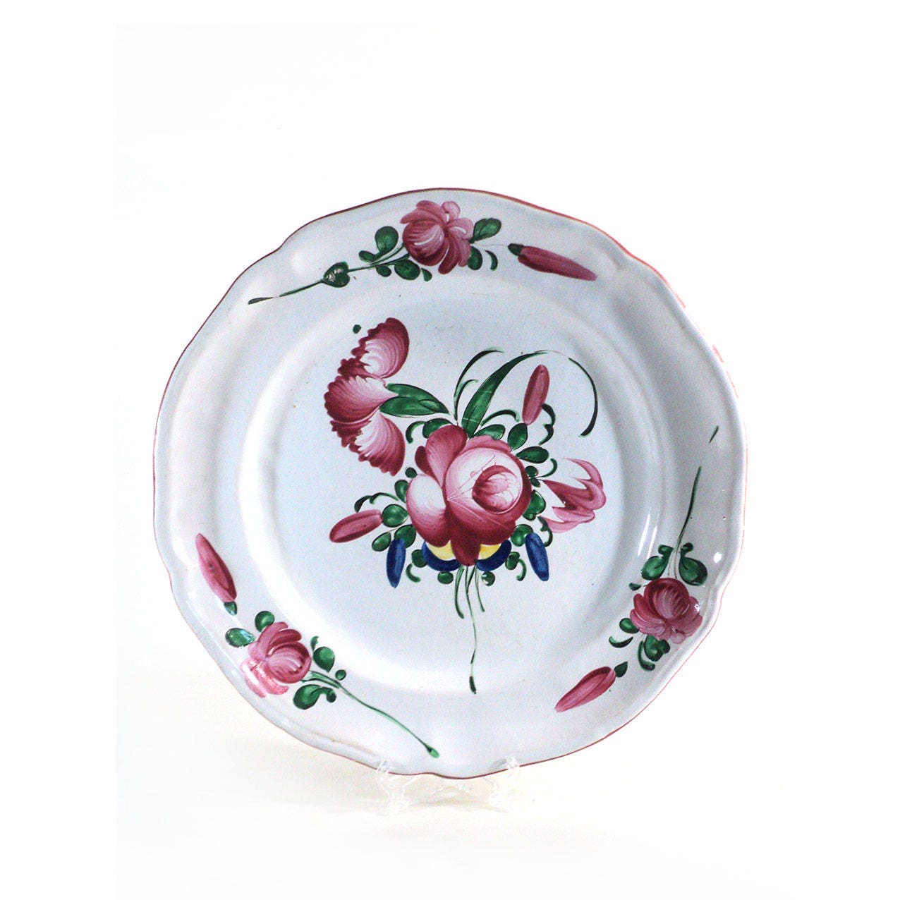 Plat Ancien en Faïence Des Islettes à Décor Floral