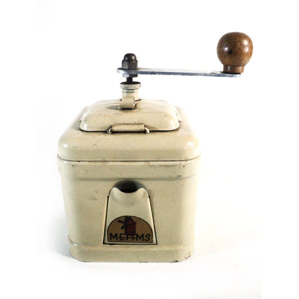 MEAMS Vintage White Lacquer Mill Coffee Grinder