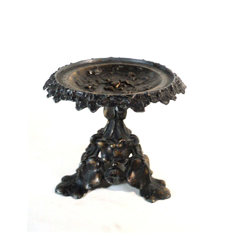 French Antique Oil Lamp Stand Art Nouveau Fl Desk Tidy Image 0