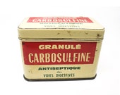 Vintage French Medicine Tin Carbosulfine Drug Box