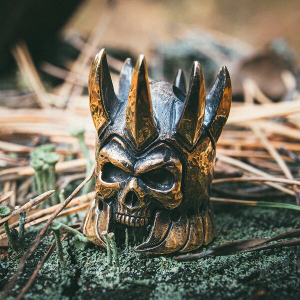 Eredin's Helmet - leather lanyards edc bead
