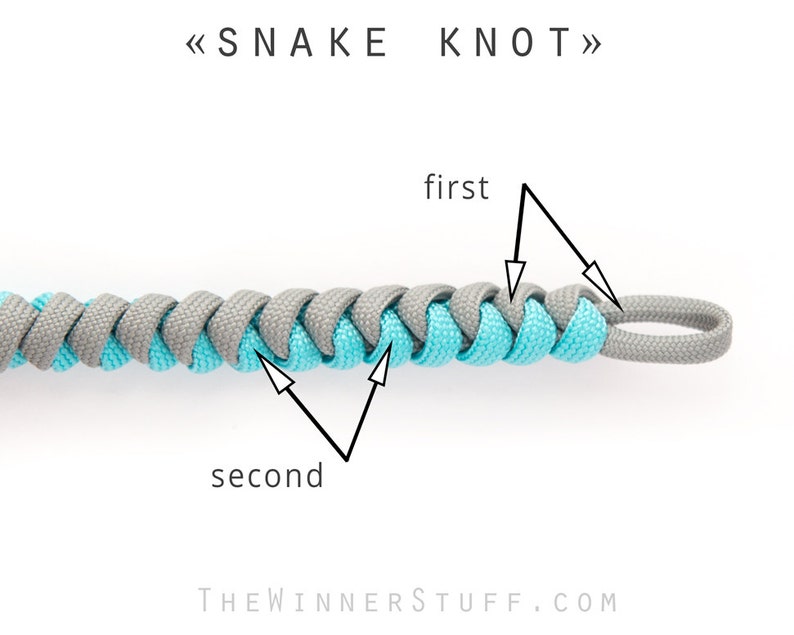 Paracord bracelet with Edward Teach bead and Snake Knot weave
