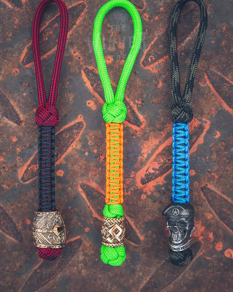 Custom knife Lanyard with paracord bead Paracord Keychain Etsy