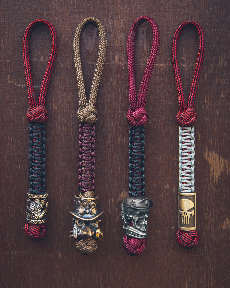 Custom knife Lanyard with paracord bead Paracord Keychain Etsy