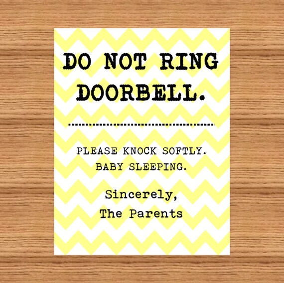 Baby Sleeping Sign Front Door Do Not Disturb Ring Baby Sleeping Sign Front Door Do Not Disturb Ring Knock Softly Pdf Instant