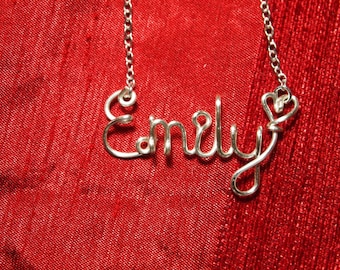 Name Necklaces,Emily necklace,Personalized wedding jewelery,Birthday gift,Bridesmaid necklace,Custom Name necklace