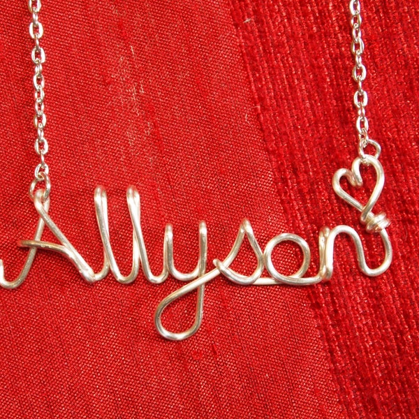 Allyson necklace,Name Necklaces,Personalized wedding jewelery,Birthday gift,Bridesmaid necklace,Custom Name necklace
