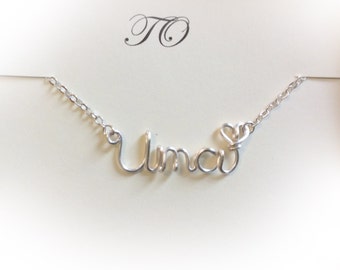 Name Necklaces,Uma necklace,Personalized wedding jewelery,Birthday gift,Bridesmaid necklace,Custom Name necklace