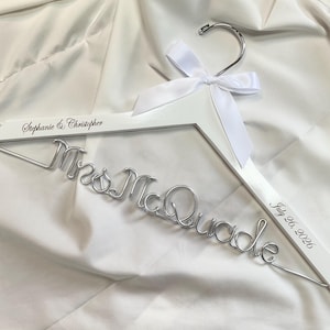 Personalized Wedding Hanger, Wire Name, Bridal Gift