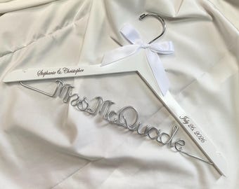 Personalized Wedding Hanger, Wire Name, Bridal Gift