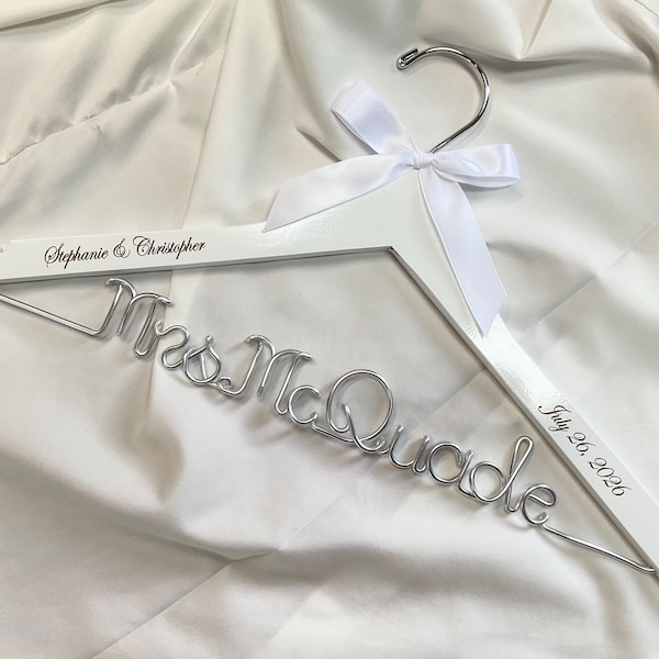 Personalized Wedding Hanger, Wire Name, Bridal Gift