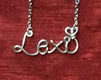 Lexi necklace,Name Necklaces,Personalized wedding jewelery,Birthday gift,Bridesmaid necklace,Custom Name necklace