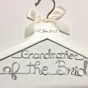 Cintre grand-mère de la mariée, cintre mariage, cintres personnalisés, cintre prénom en fil de fer, cintre demoiselle d'honneur, cintre mariée, mère de la mariée