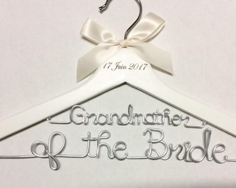 Personalized Wedding Hanger: Grandmother of the Bride, Wire Name Hanger