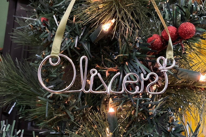 personalized christmas ornaments,christmas ornaments handmade,name ornament,custom name ornament,wire name ornaments,personalized ornament image 7