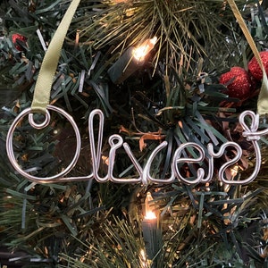 custom ornaments,personalized christmas ornaments,wire name ornaments,christmas ornament handmade,christmas family ornaments,Amelia ornament image 6