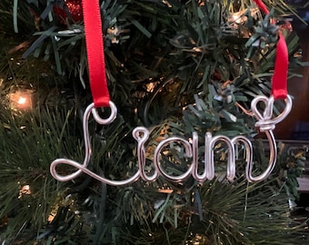 2026 Personalized Wire Name Christmas Ornament, Handmade ornament, Christmas Ornaments, family tree, Personalized ornament, name ornament