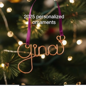 Wire Name Christmas Ornament,2025 Personalized ornaments, Christmas gift, name ornaments, Christmas ornaments, handmade ornament,2025