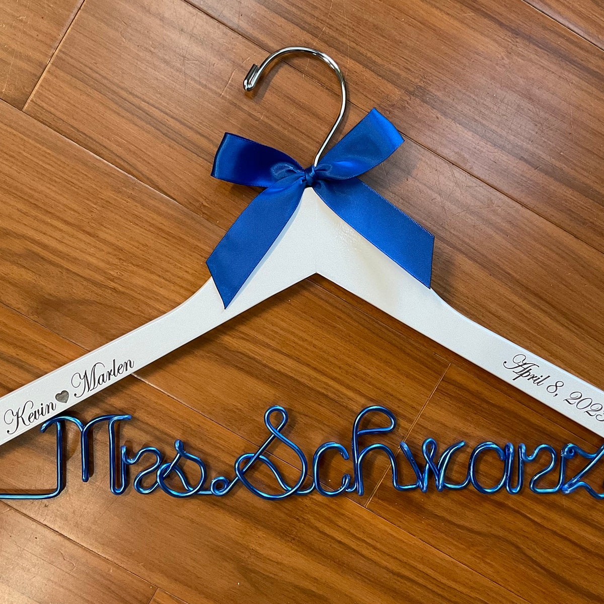 Wedding Dress Hanger, White & Gold