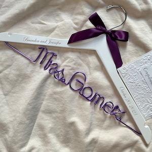 wedding hanger,wedding hanger for bride,bridal hanger,bridal dress hanger,bride gift,wedding hanger,Personalized Hanger,Bride hanger white +card