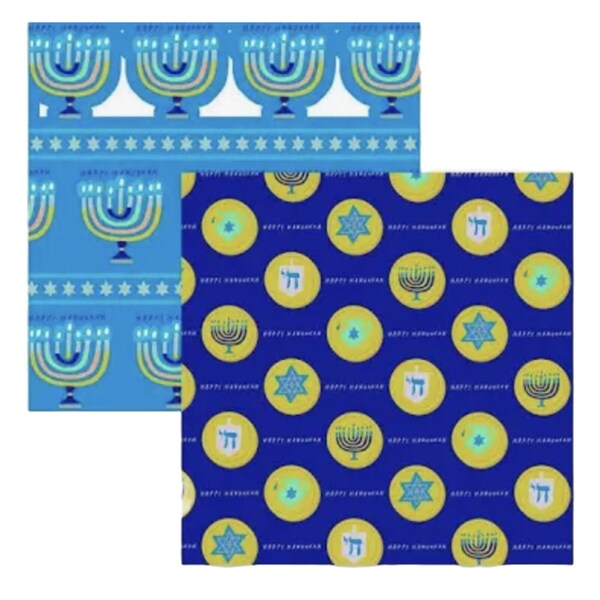 Hallmark Wrapping Paper Hanukkah 2 Roll 70 sq ft Each Roll 35 sq ft Menorah Dreidel