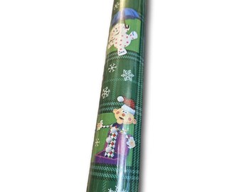 Scotch Magic Greener Tape & Hallmark Christmas Wrap Bundle - Rustic Red Trucks & Snowflakes Design
