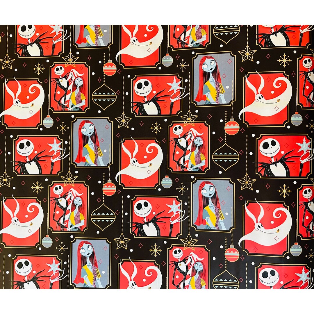 Hallmark Wrapping Paper Christmas Nightmare Before Xmas Skellington Sally 35 Sq Ft Roll Holiday
