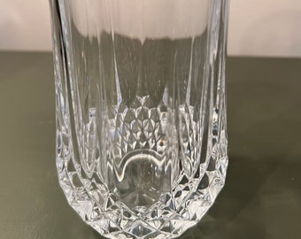 LOT DE 4 Verres Long Drink En Cristal De Bayel Pointe De Diamant Et