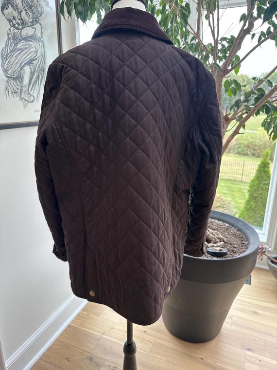 Chaps Brown Quilted Jacket- Size Large - image 2