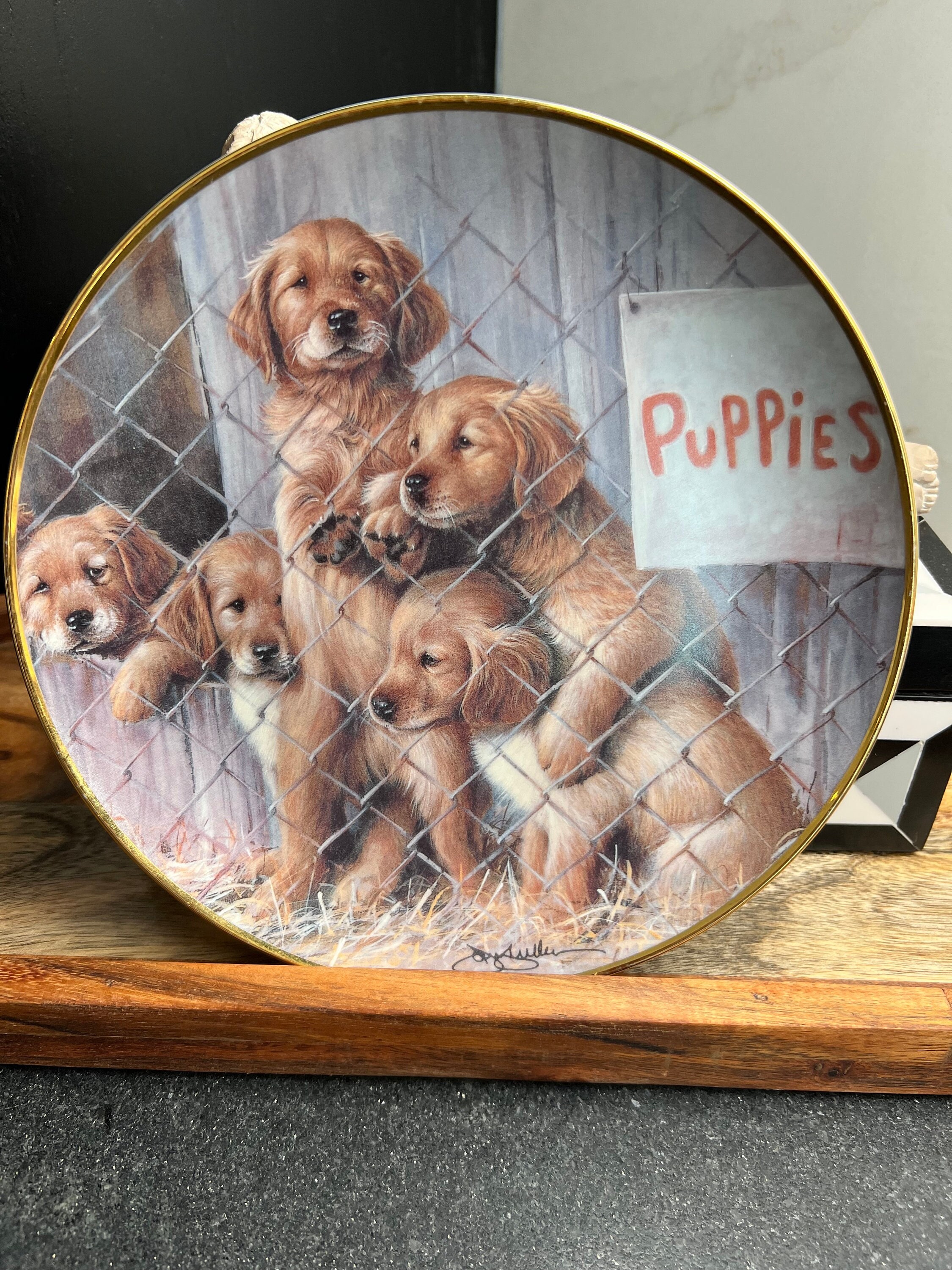 Adopt A Puppy ASPCA Franklin Mint Collector Plate Ltd. Edition Golden Retrievers Etsy