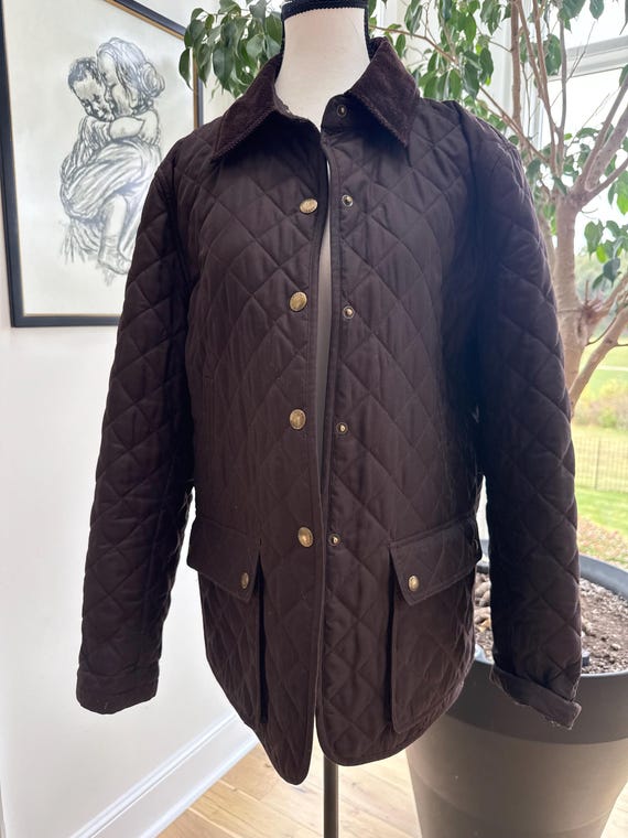 Chaps Brown Quilted Jacket- Size Large - image 1