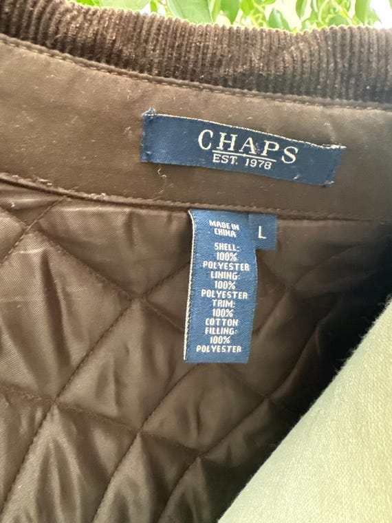 Chaps Brown Quilted Jacket- Size Large - image 4