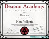 Beacon Academy Diploma Print Graduation Joke Degree Gift Fanart Anime Poster