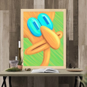 Träumender Tintenfisch im Morgengrauen - Moderne impressionistische lustige digitale Malerei, Thaddäus Fanart für die Innendekor-Kunstsammlung