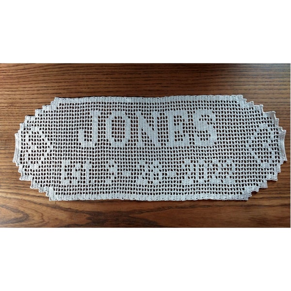 Crochet Wedding Date Keepsake - crochet name doily only (no frame)